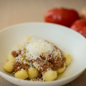 Gnocchi al Ragu'. Best Italian Catering food in London. Based on South London. Fresh ingredients. Zero Waste. Handmade by Ambra's Kitchen